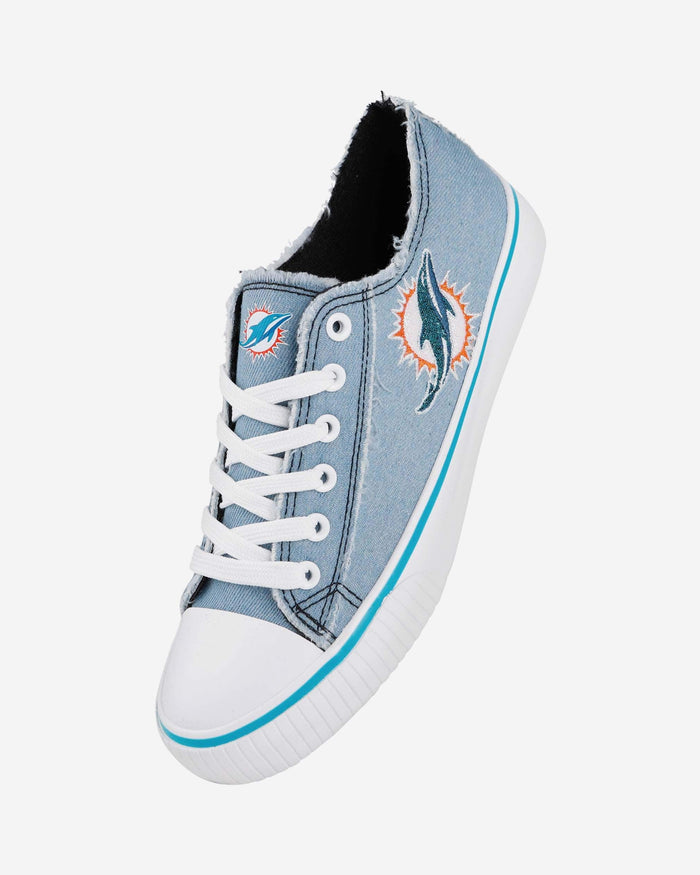 Miami Dolphins Womens Denim Low Top Canvas Shoe FOCO - FOCO.com