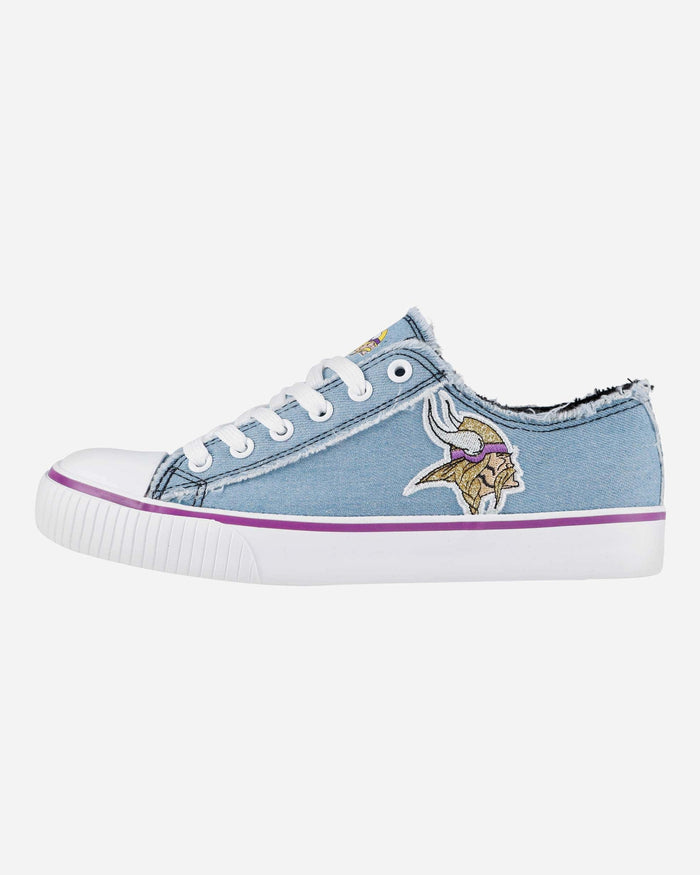 Minnesota Vikings Womens Denim Low Top Canvas Shoe FOCO 6 - FOCO.com