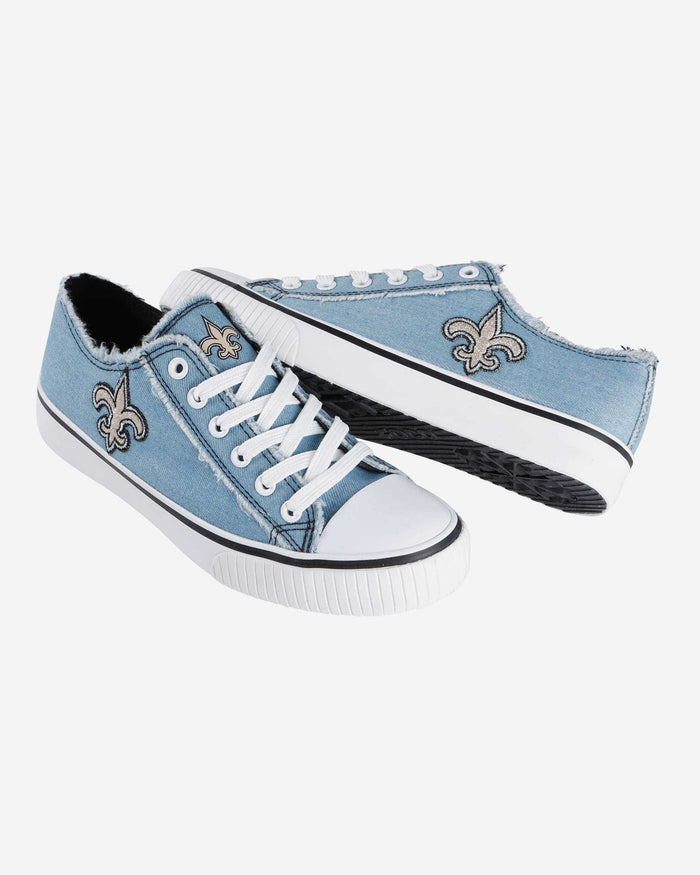 New Orleans Saints Womens Denim Low Top Canvas Shoe FOCO - FOCO.com