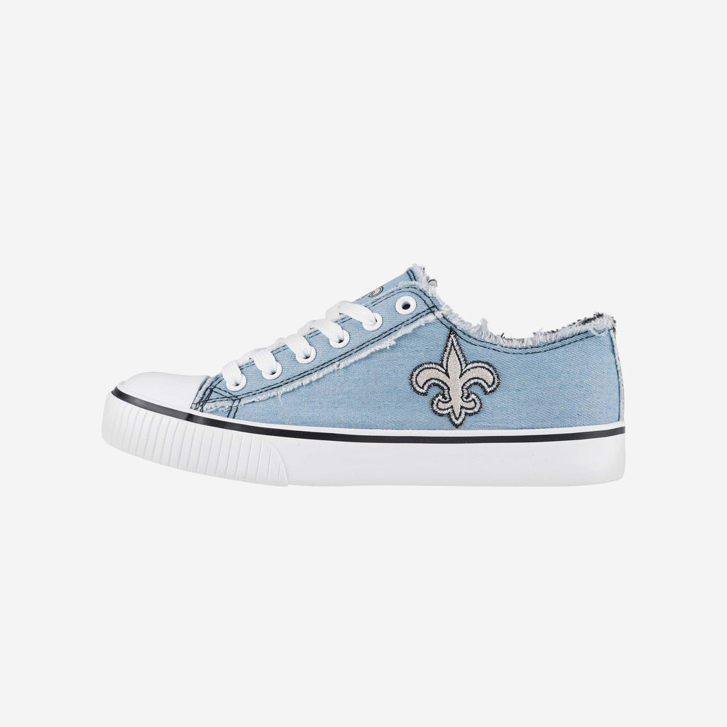 New Orleans Saints Womens Denim Low Top Canvas Shoe FOCO 6 - FOCO.com