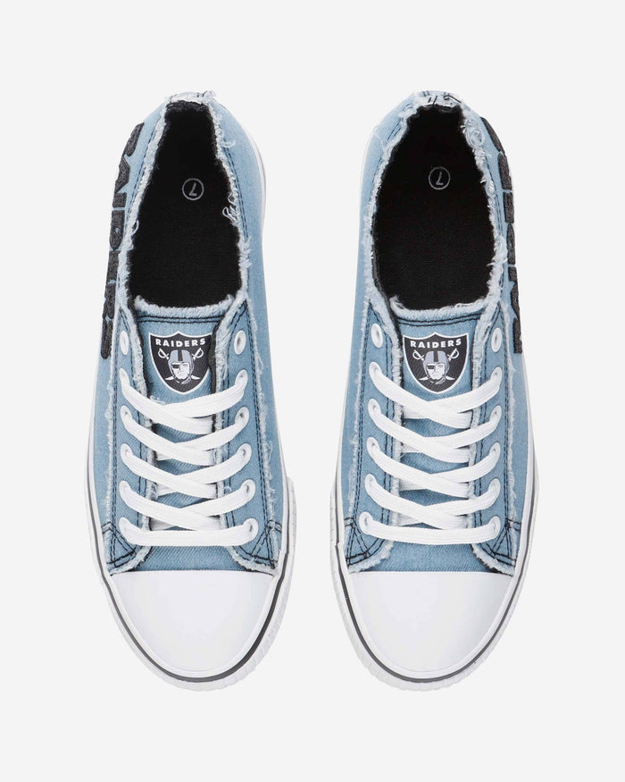 Las Vegas Raiders Womens Denim Low Top Canvas Shoe FOCO - FOCO.com