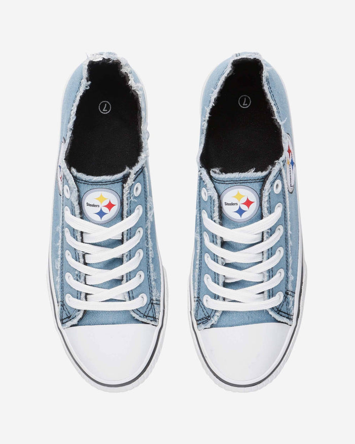 Pittsburgh Steelers Womens Denim Low Top Canvas Shoe FOCO - FOCO.com