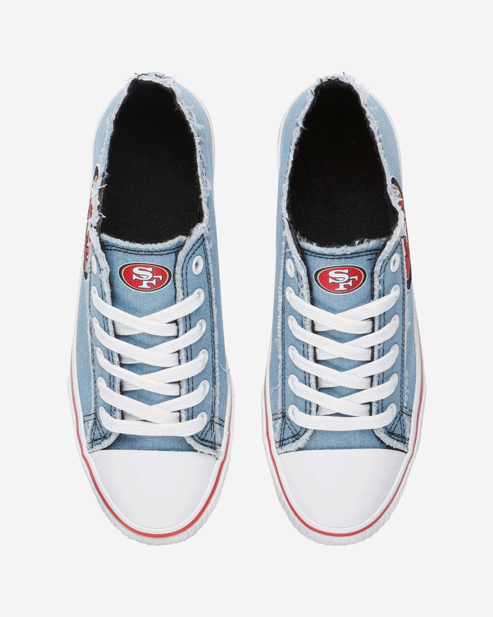 San Francisco 49ers Womens Denim Low Top Canvas Shoe FOCO - FOCO.com