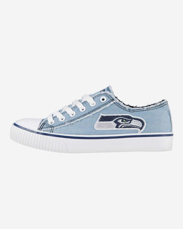 Seattle Seahawks Womens Denim Low Top Canvas Shoe FOCO 6 - FOCO.com