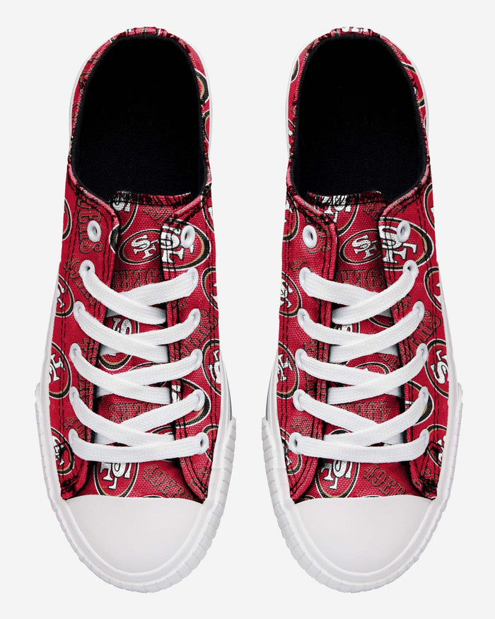 San Francisco 49ers Womens Low Top Repeat Print Canvas Shoe FOCO - FOCO.com