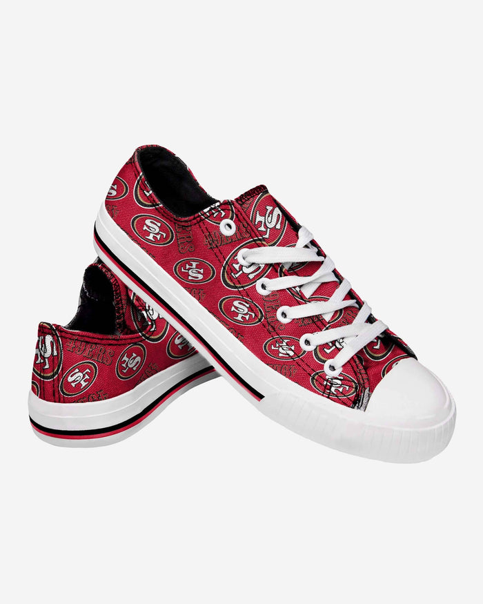 San Francisco 49ers Womens Low Top Repeat Print Canvas Shoe FOCO - FOCO.com