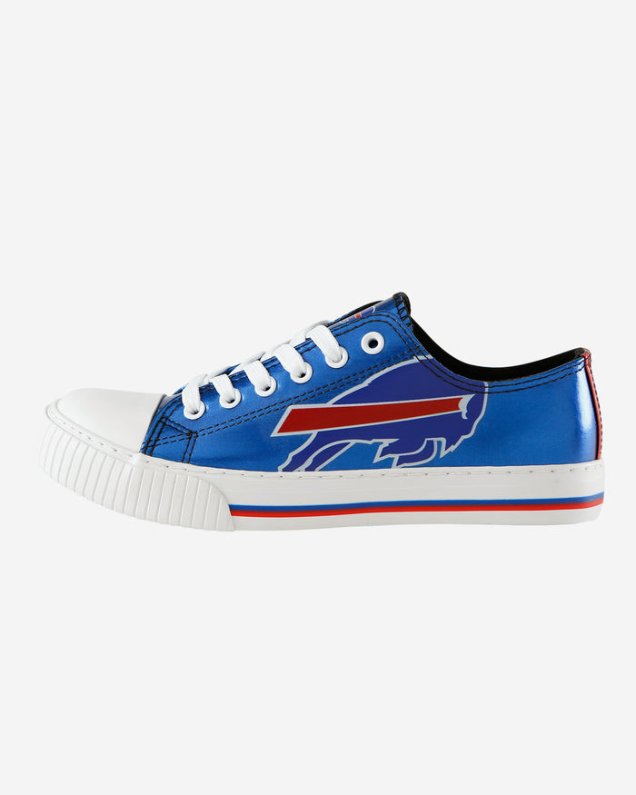 Buffalo Bills Womens Team Color Metallic Low Top Canvas Shoes FOCO 6 - FOCO.com