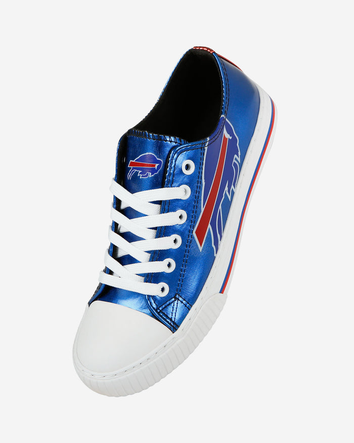 Buffalo Bills Womens Team Color Metallic Low Top Canvas Shoes FOCO - FOCO.com