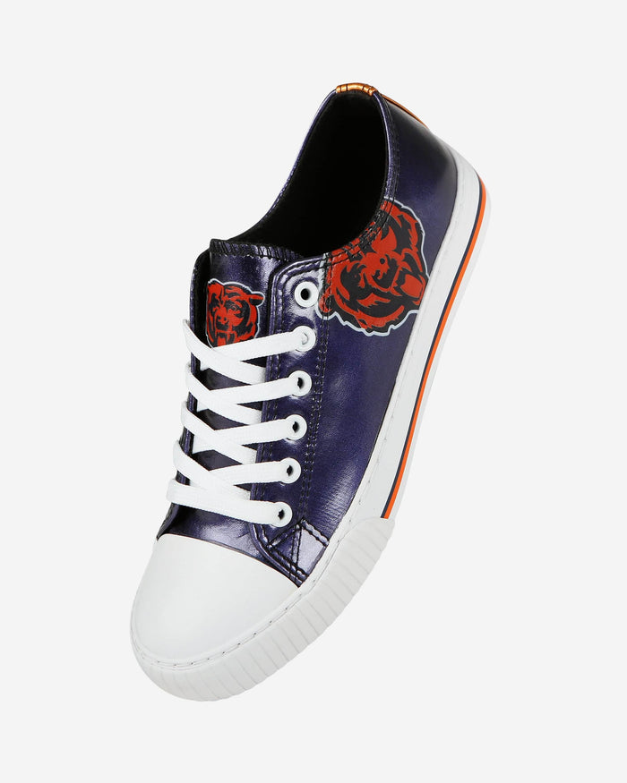 Chicago Bears Womens Team Color Metallic Low Top Canvas Shoes FOCO - FOCO.com