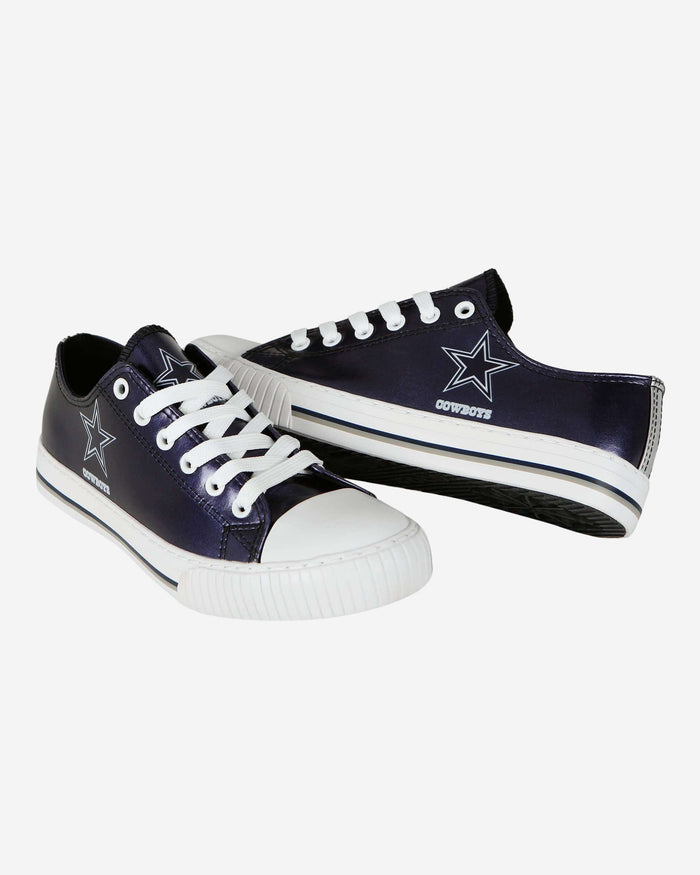 Dallas Cowboys Womens Team Color Metallic Low Top Canvas Shoes FOCO - FOCO.com