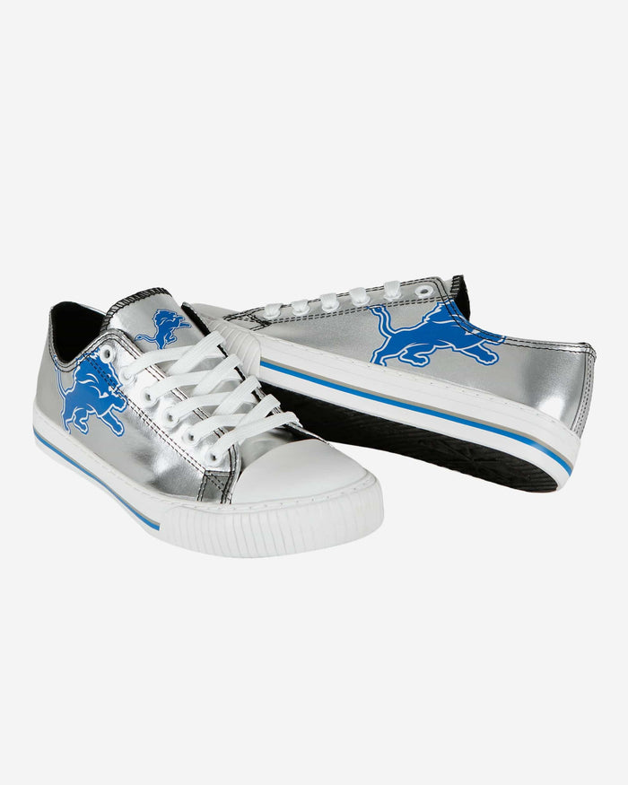 Detroit Lions Womens Team Color Metallic Low Top Canvas Shoes FOCO - FOCO.com