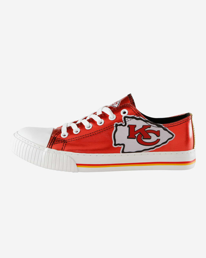 Kansas City Chiefs Womens Team Color Metallic Low Top Canvas Shoes FOCO 6 - FOCO.com