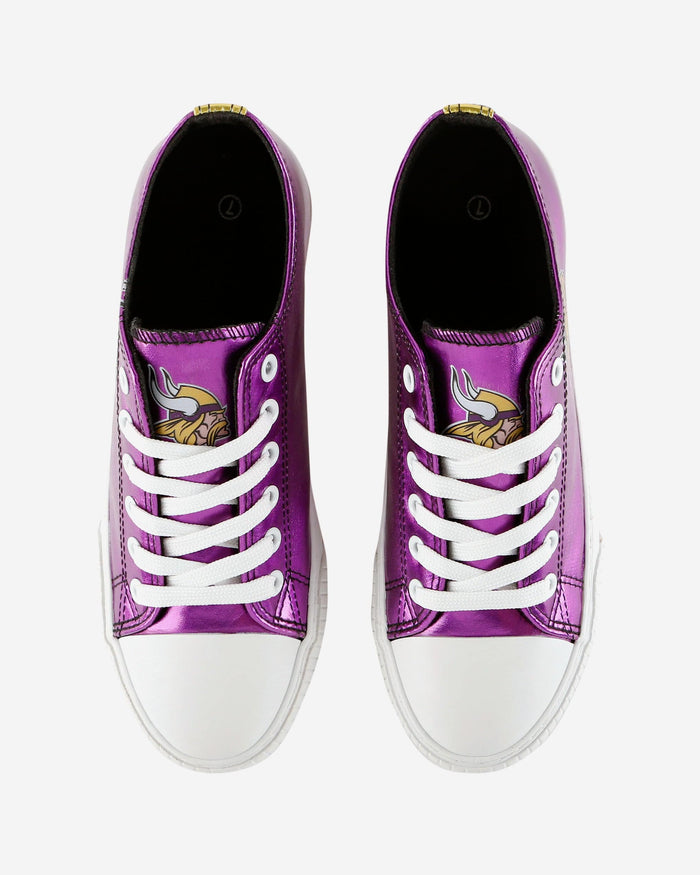 Minnesota Vikings Womens Team Color Metallic Low Top Canvas Shoes FOCO - FOCO.com