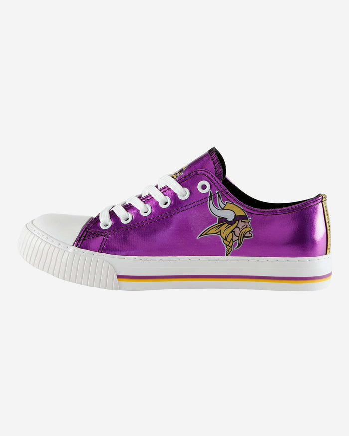 Minnesota Vikings Womens Team Color Metallic Low Top Canvas Shoes FOCO 6 - FOCO.com