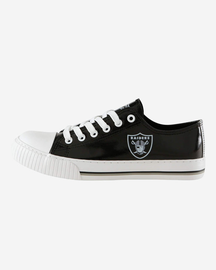 Las Vegas Raiders Womens Team Color Metallic Low Top Canvas Shoes FOCO 6 - FOCO.com