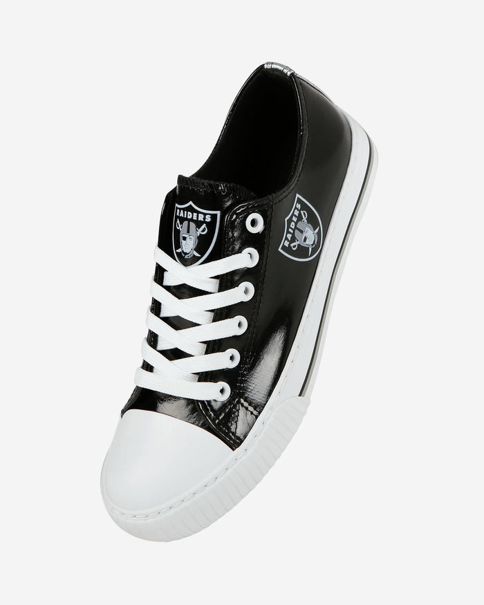 Las Vegas Raiders Womens Team Color Metallic Low Top Canvas Shoes FOCO - FOCO.com