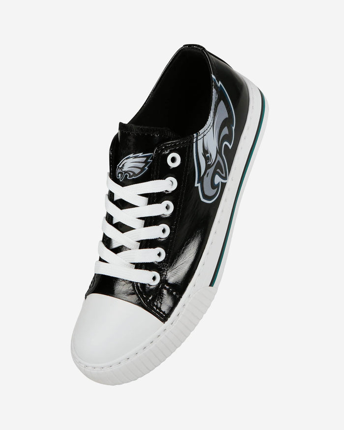 Philadelphia Eagles NFL Womens Team Color Metallic Low Top Canvas Shoes