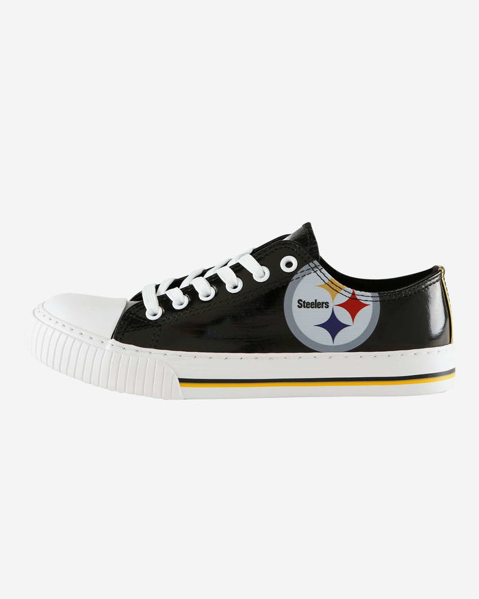 Pittsburgh Steelers Womens Team Color Metallic Low Top Canvas Shoes FOCO 6 - FOCO.com