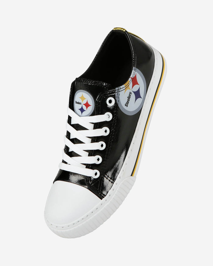 Pittsburgh Steelers Womens Team Color Metallic Low Top Canvas Shoes FOCO - FOCO.com