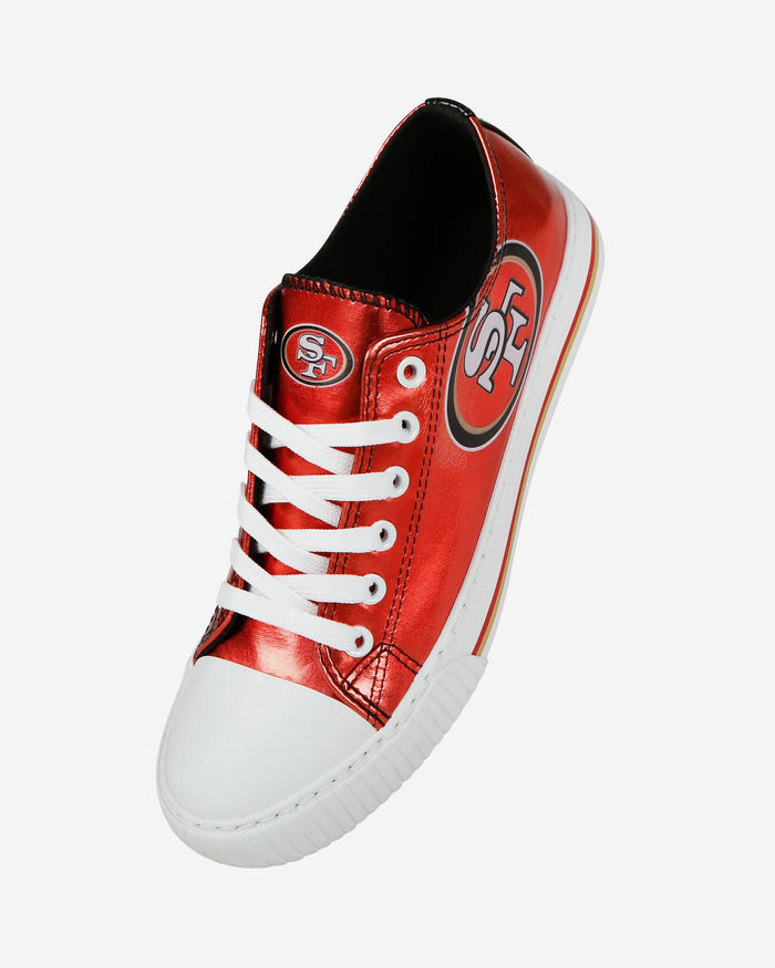 San Francisco 49ers Womens Team Color Metallic Low Top Canvas Shoes FOCO - FOCO.com