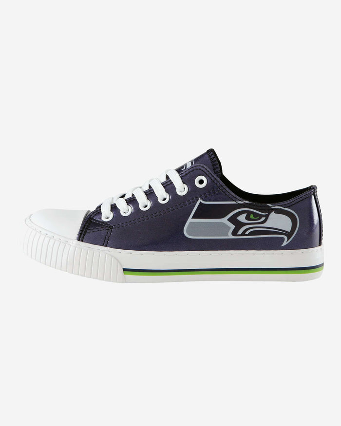 Seattle Seahawks Womens Team Color Metallic Low Top Canvas Shoes FOCO 6 - FOCO.com