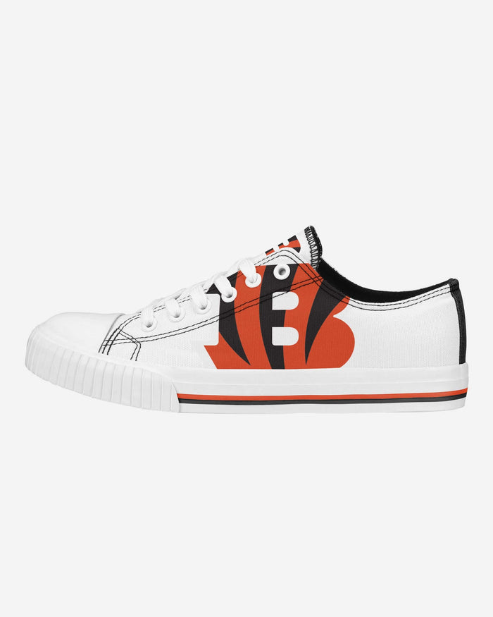 Cincinnati Bengals Womens Big Logo Low Top White Canvas Shoes FOCO 6 - FOCO.com