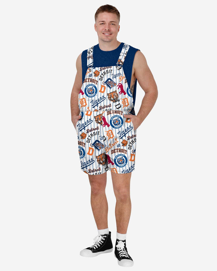 Detroit Tigers Mens Historic Print Bib Shortalls FOCO S - FOCO.com