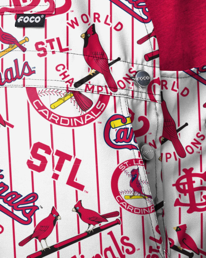 St Louis Cardinals Mens Historic Print Bib Shortalls FOCO - FOCO.com