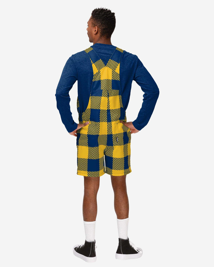 Michigan Wolverines Mens Plaid Bib Shortalls FOCO - FOCO.com