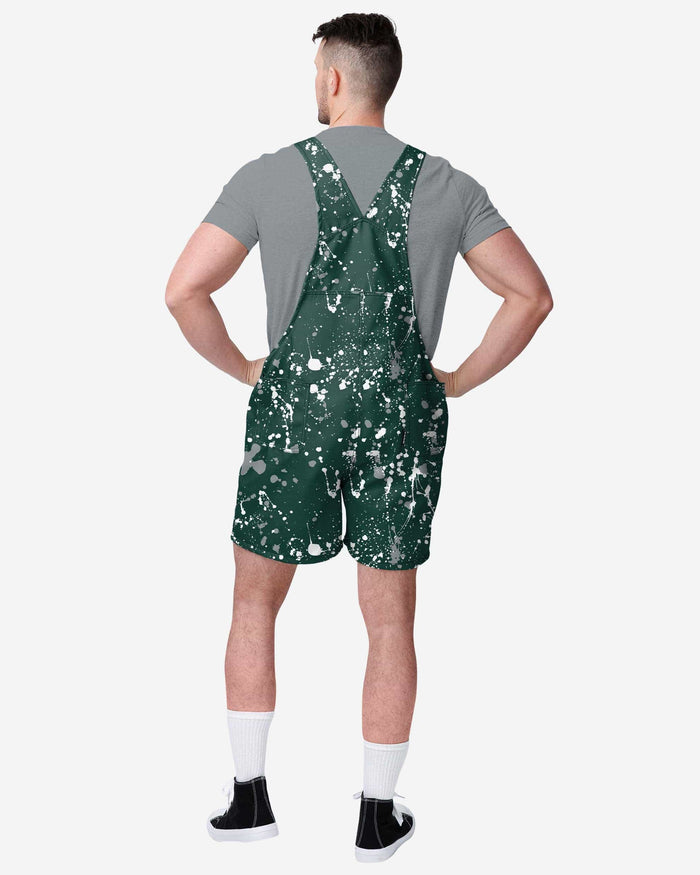 Michigan State Spartans Mens Paint Splatter Bib Shortalls FOCO - FOCO.com