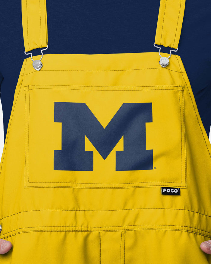 Michigan Wolverines Mens Solid Big Logo Bib Shortalls FOCO - FOCO.com