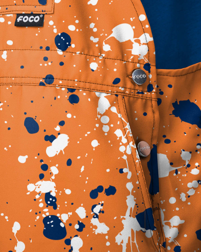 Denver Broncos Mens Paint Splatter Bib Shortalls FOCO - FOCO.com