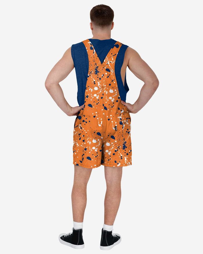 Denver Broncos Mens Paint Splatter Bib Shortalls FOCO - FOCO.com