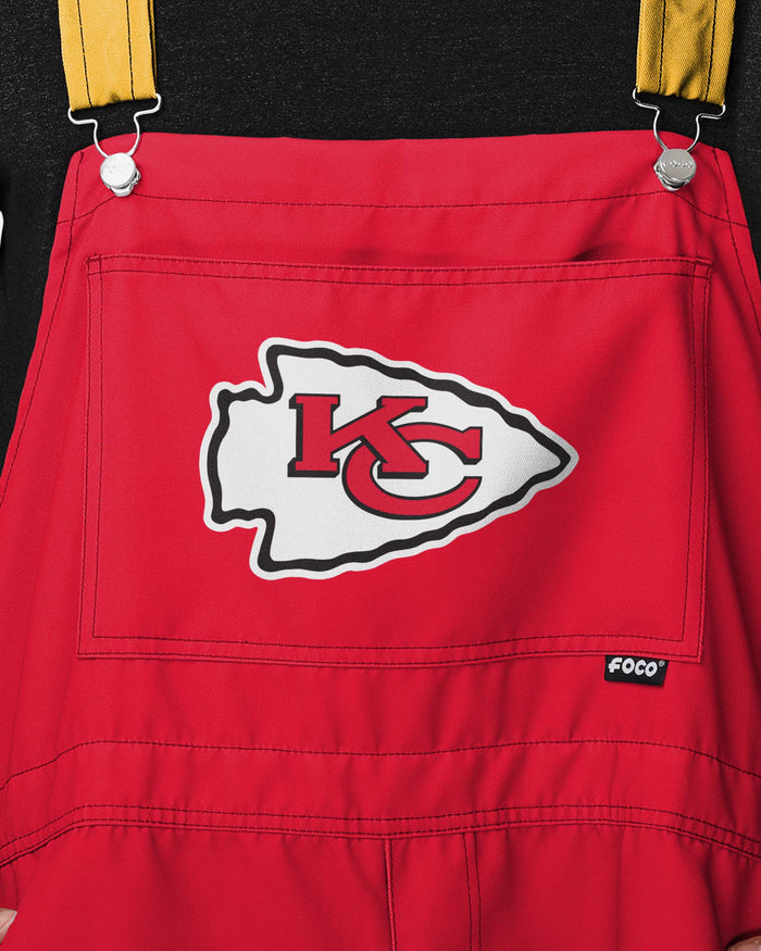 Kansas City Chiefs Mens Team Stripe Bib Shortalls FOCO - FOCO.com