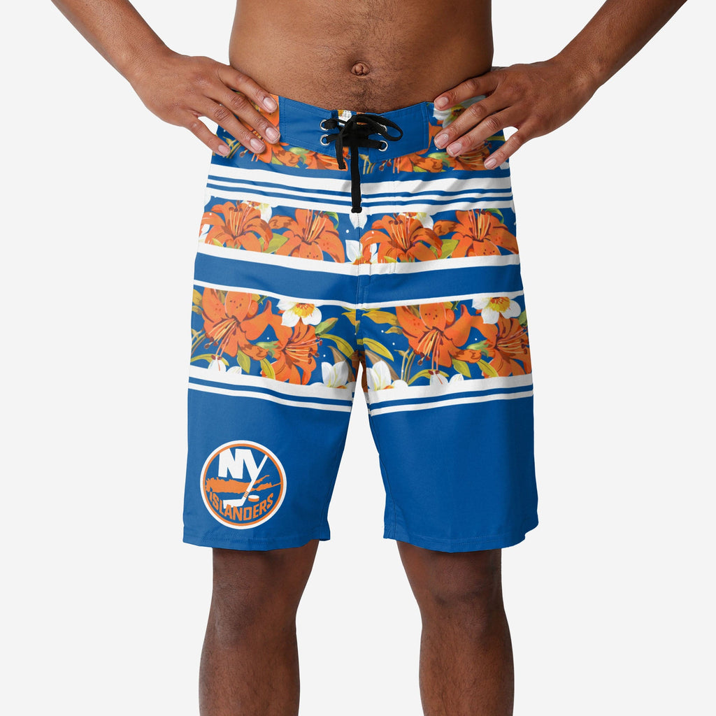 New York Islanders Floral Stripe Boardshorts FOCO S - FOCO.com