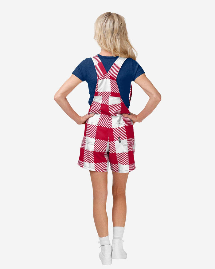 Atlanta Braves Womens Plaid Bib Shortalls FOCO - FOCO.com