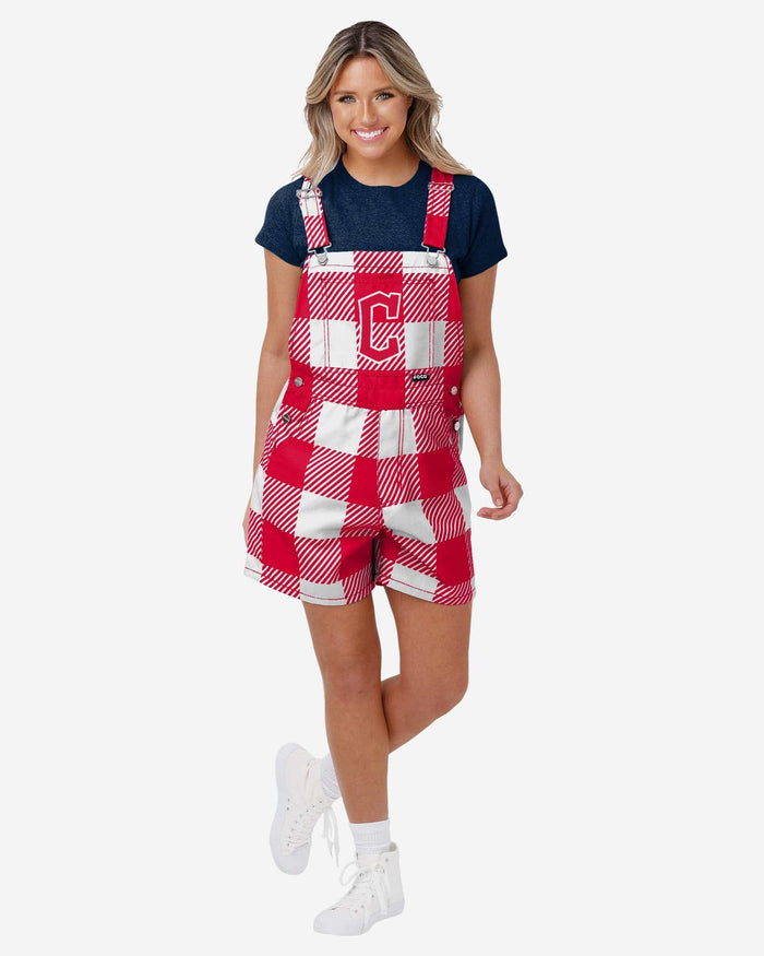 Cleveland Guardians Womens Plaid Bib Shortalls FOCO XS - FOCO.com