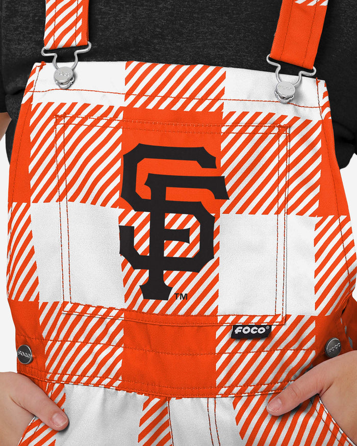 San Francisco Giants Womens Plaid Bib Shortalls FOCO - FOCO.com