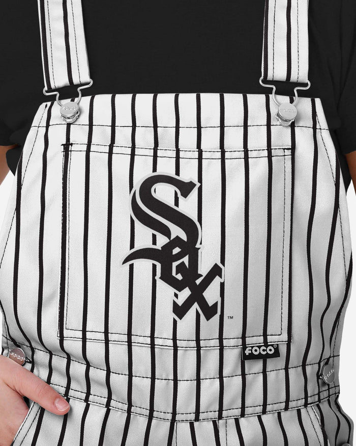 Chicago White Sox Womens Pinstripe Bib Shortalls FOCO - FOCO.com