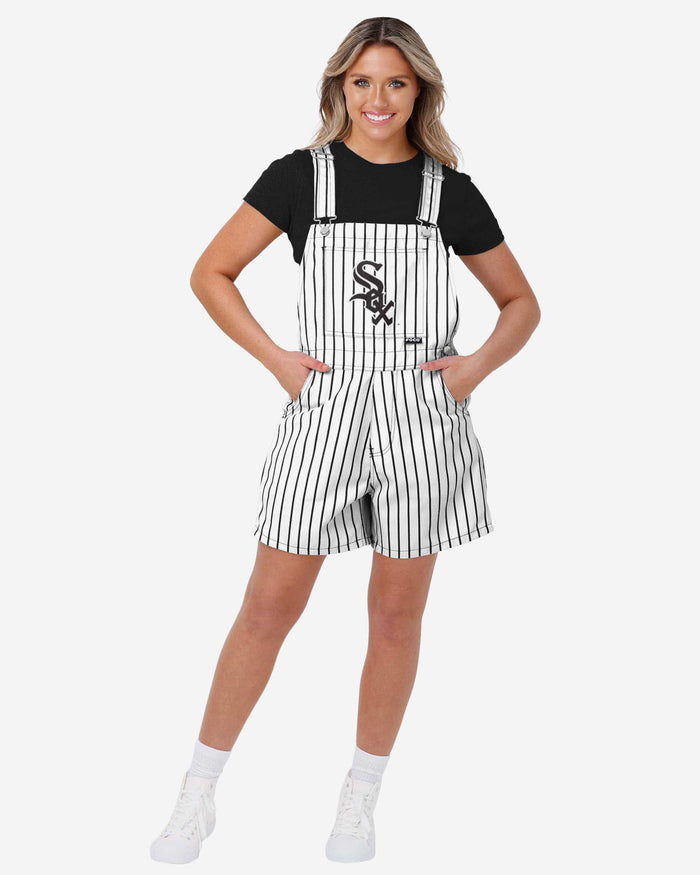 Chicago White Sox Womens Pinstripe Bib Shortalls FOCO XS - FOCO.com