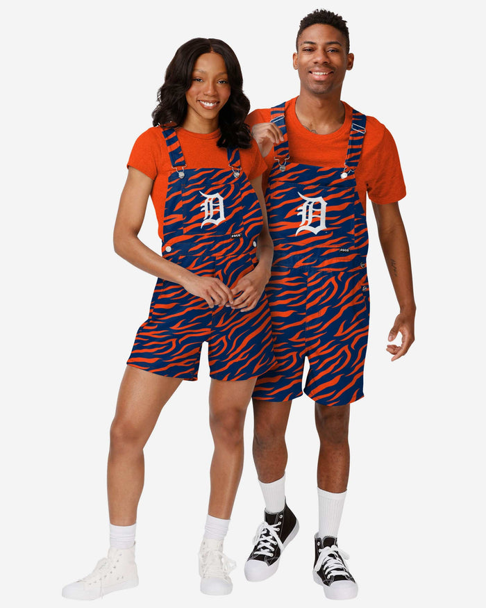 Detroit Tigers Womens Tiger Stripe Thematic Bib Shortalls FOCO - FOCO.com