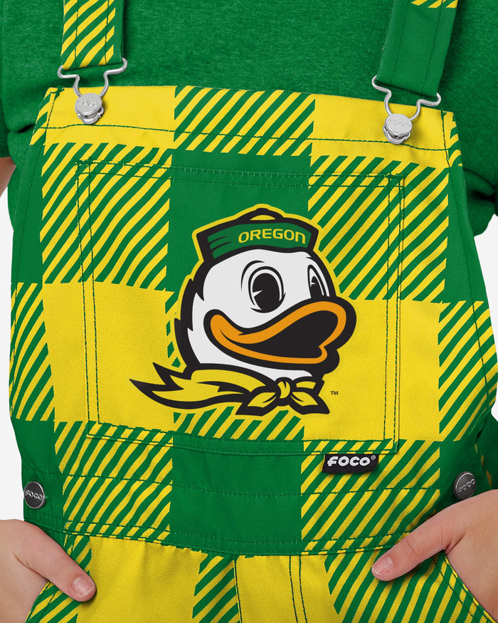 Oregon Ducks Womens Plaid Bib Shortalls FOCO - FOCO.com