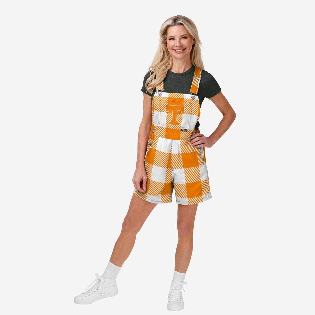 Tennessee Volunteers Womens Plaid Bib Shortalls FOCO XS - FOCO.com