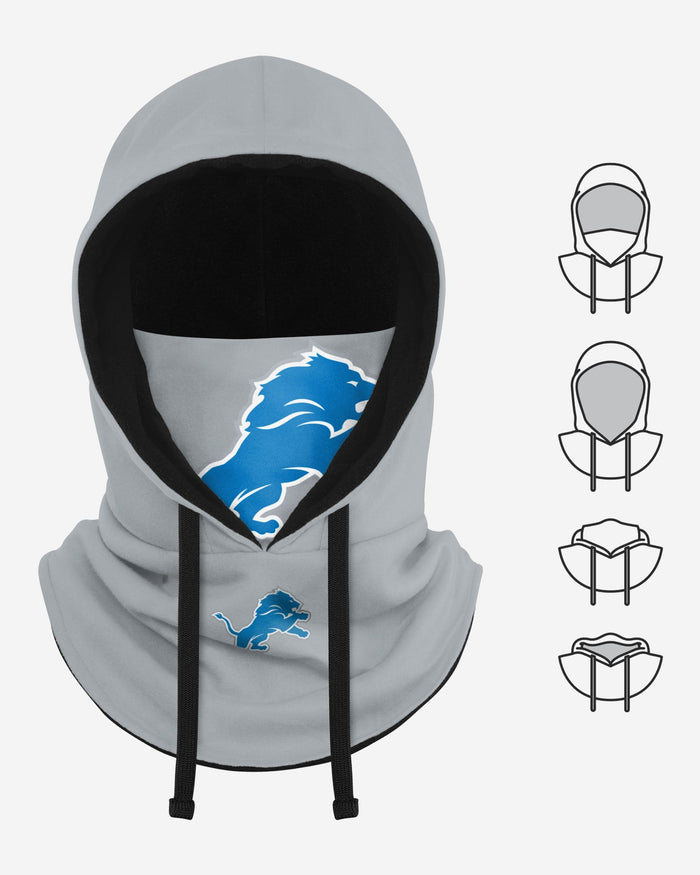 Detroit Lions Alternate Team Color Drawstring Hooded Gaiter FOCO - FOCO.com