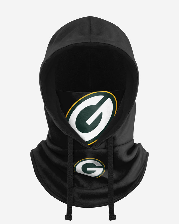 Green Bay Packers Black Drawstring Hooded Gaiter FOCO - FOCO.com