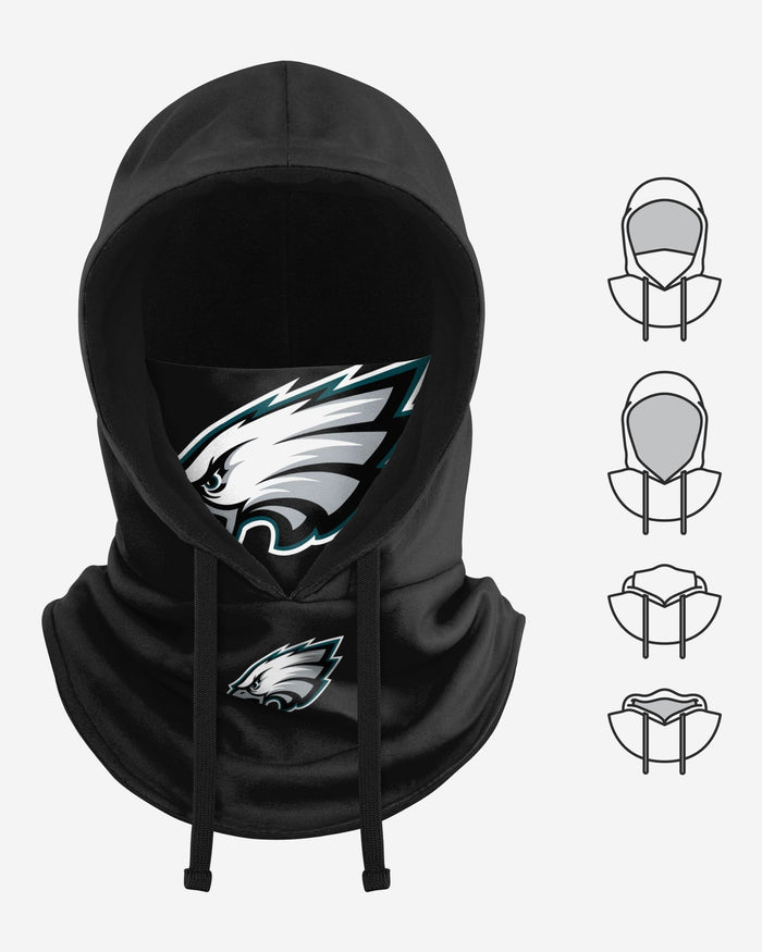 Philadelphia Eagles Black Drawstring Hooded Gaiter FOCO - FOCO.com