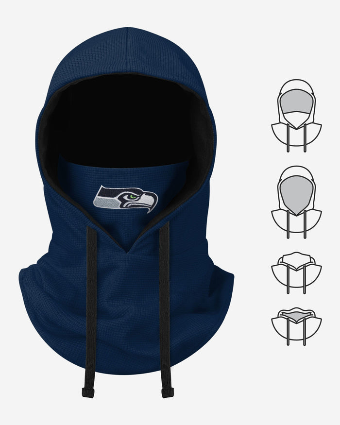 Seattle Seahawks Waffle Drawstring Hooded Gaiter FOCO - FOCO.com