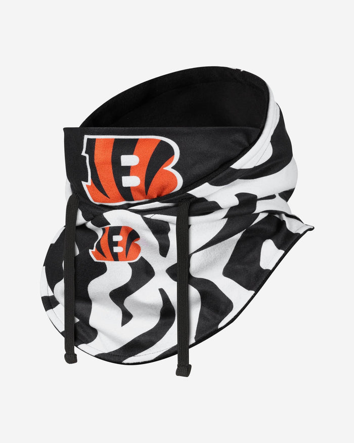 Cincinnati Bengals White Drawstring Hooded Gaiter FOCO - FOCO.com