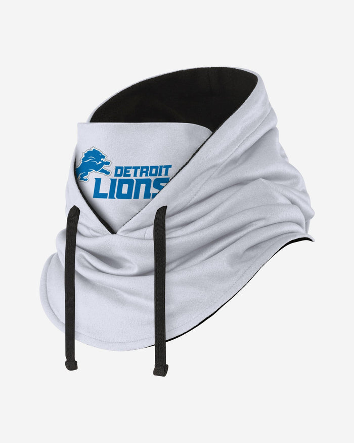 Detroit Lions White Drawstring Hooded Gaiter FOCO - FOCO.com