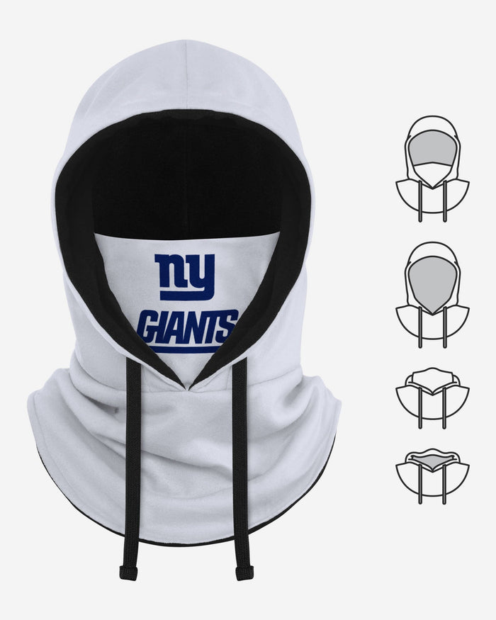 New York Giants White Drawstring Hooded Gaiter FOCO - FOCO.com